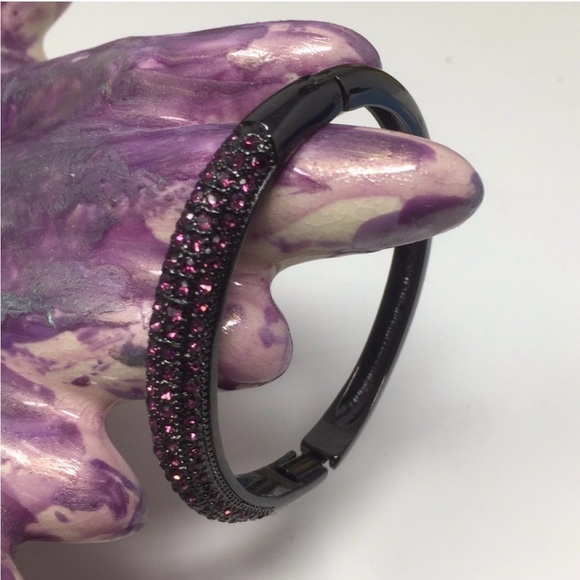 Charter Club Jewelry - Charter Club Purple Crystal hinge Bangle Bracelet